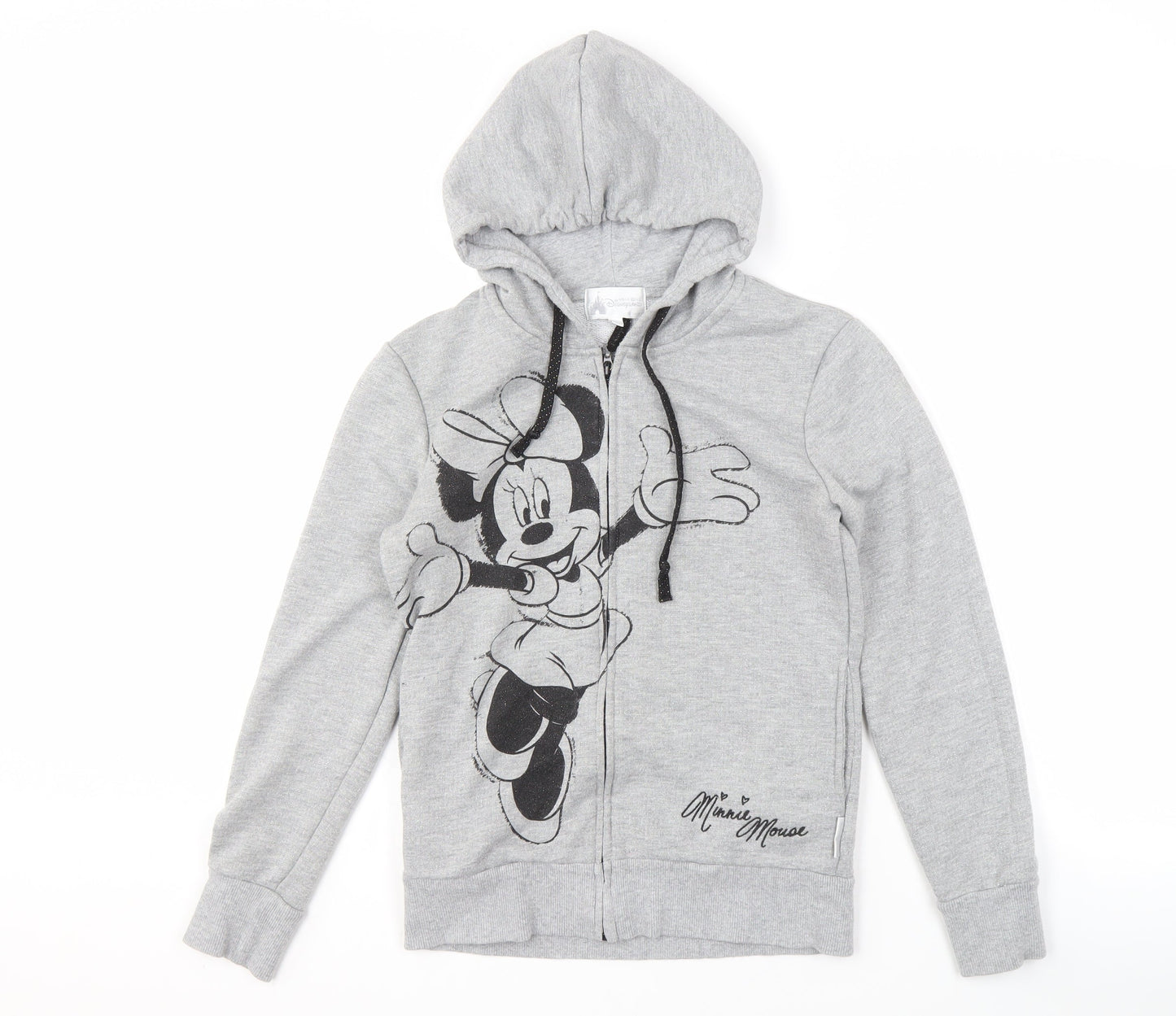 Womens UK Size S Disney Grey Full Zip Hoodie