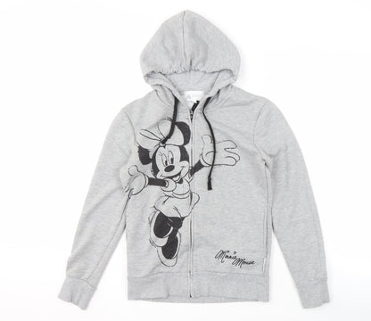 Womens UK Size S Disney Grey Full Zip Hoodie
