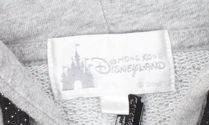 Womens UK Size S Disney Grey Full Zip Hoodie