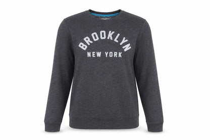 Front view of Brooklyn Industries Grey Logo Sweatshirt XS unisex