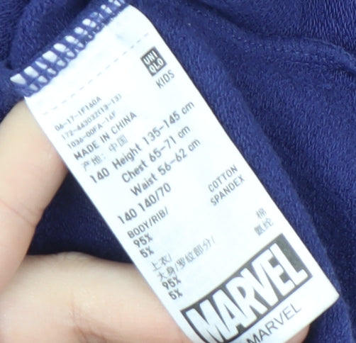 Uniqlo Boys Blue Spider-Man Long Sleeve T-Shirt, Size 10 Years