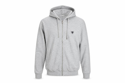 Front view of Antony Morato Men's Grey Full Zip Hoodie, size M