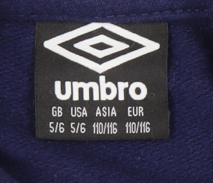 Umbro Boys Blue Pullover Hoodie Size 5-6 Years
