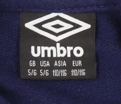 Umbro Boys Blue Pullover Hoodie Size 5-6 Years