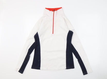 Columbia Women's White/Blue Fleece Hoodie - Size S, 1/4 Zip