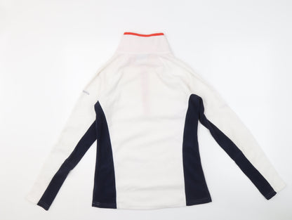 Columbia Women's White/Blue Fleece Hoodie - Size S, 1/4 Zip