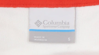 Columbia Women's White/Blue Fleece Hoodie - Size S, 1/4 Zip