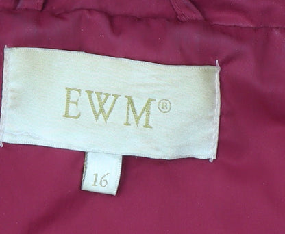 Womens UK Size 16 EWM Red Basic Jacket