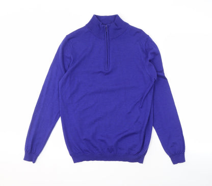 Mark Law Men's Blue Wool Pullover Jumper, M