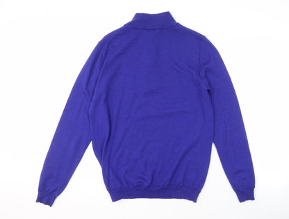 Mark Law Men's Blue Wool Pullover Jumper, M