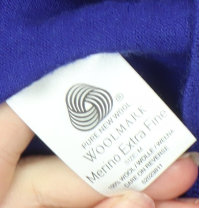 Mark Law Men's Blue Wool Pullover Jumper, M