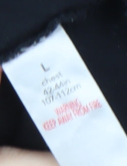 George Men's Large Black PlayStation Long Sleeve T-Shirt