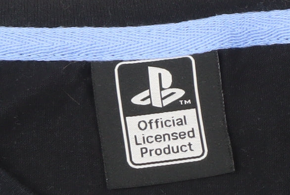 George Men's Large Black PlayStation Long Sleeve T-Shirt