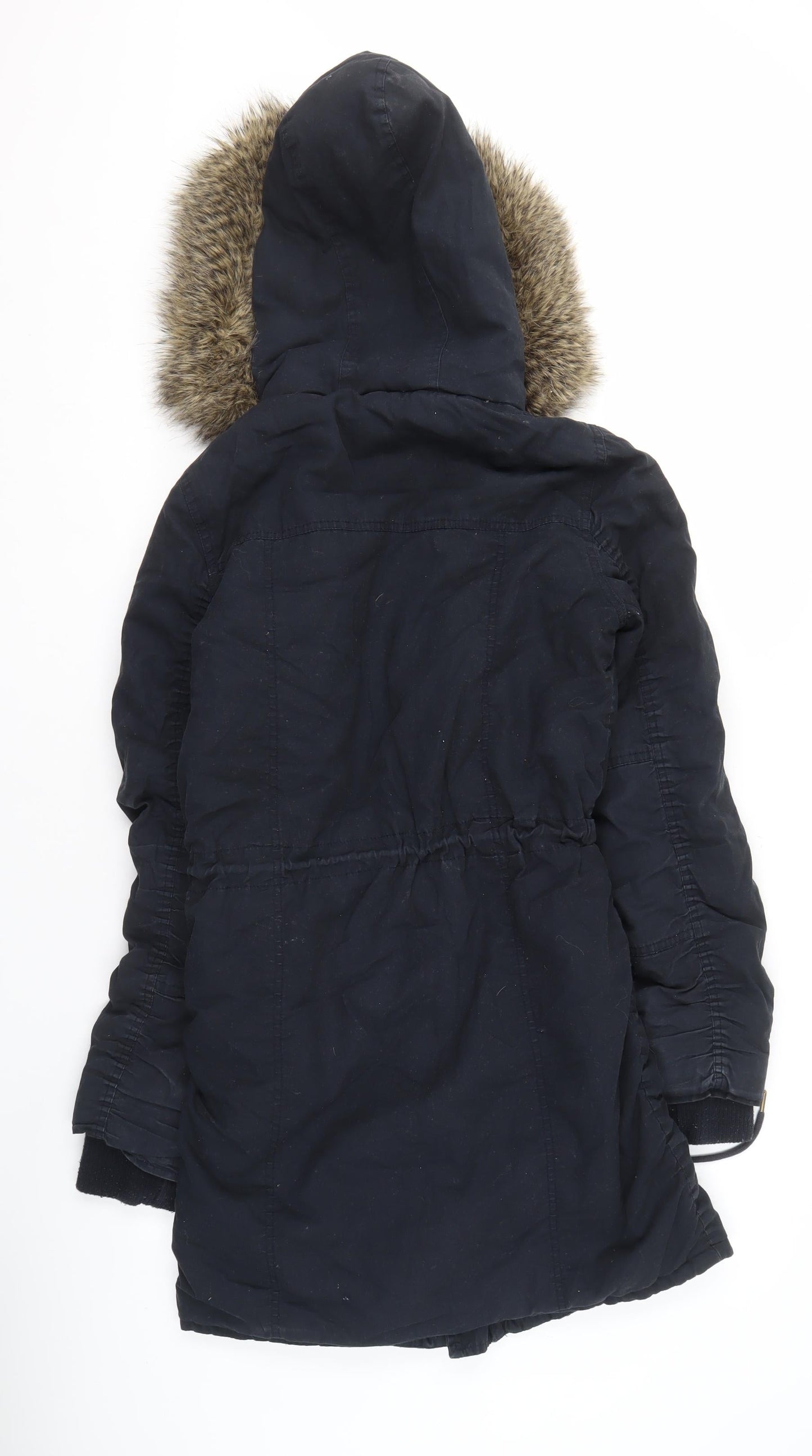 Womens UK Size 10 Soulcal & Co Black Parka Coat