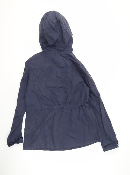 Fat Face Women's Blue Hooded Trench Coat Jacket Size 12