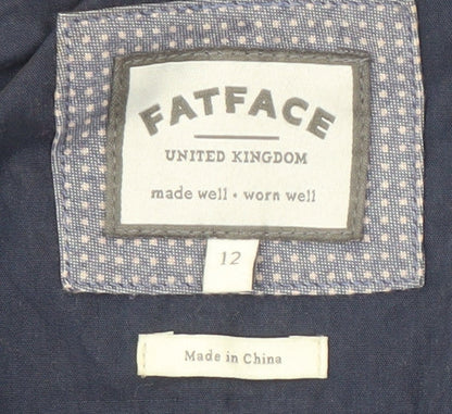 Fat Face Women's Blue Hooded Trench Coat Jacket Size 12