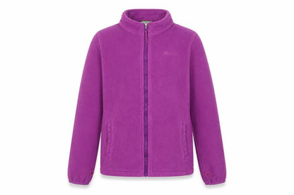 Front view of Mountain Warehouse girls’ purple fleece jacket - 13 years