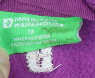 Mountain Warehouse Girls Purple Fleece Jacket - 13 Years