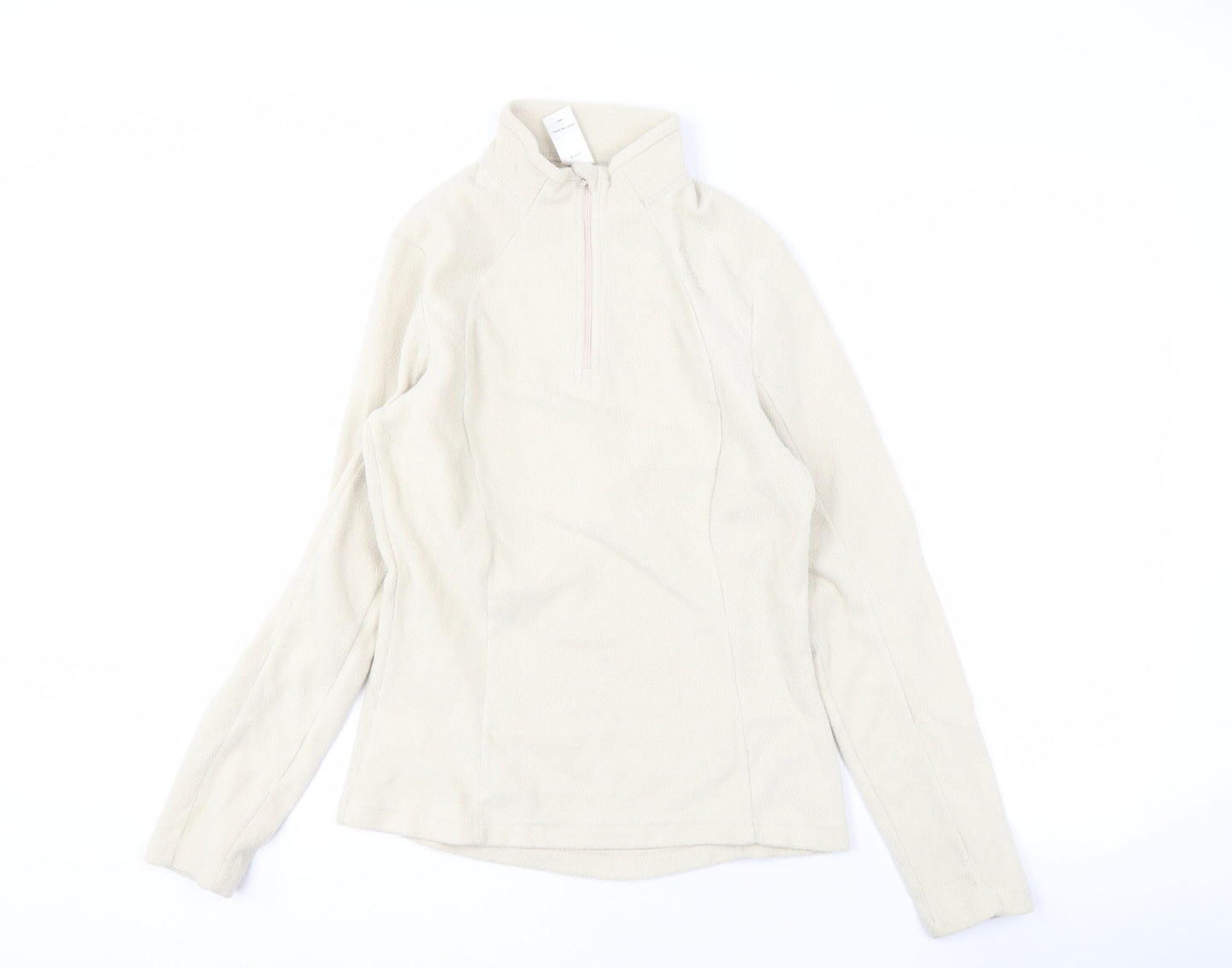 Quechua Women’s Beige High Neck Fleece Sweatshirt Size 10