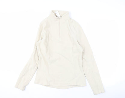 Quechua Women’s Beige High Neck Fleece Sweatshirt Size 10