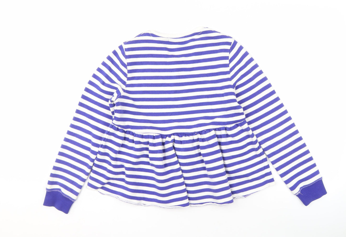 Marks and Spencer Girls Blue Striped Sweatshirt 10-11 Years