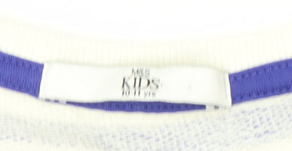 Marks and Spencer Girls Blue Striped Sweatshirt 10-11 Years