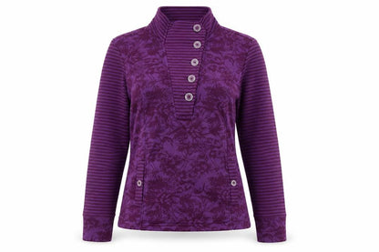 Womens UK Size M Marks and Spencer Purple Henley Sweatshirt