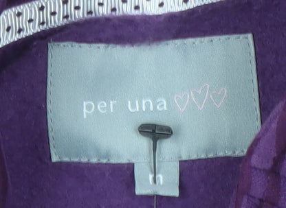 Womens UK Size M Marks and Spencer Purple Henley Sweatshirt