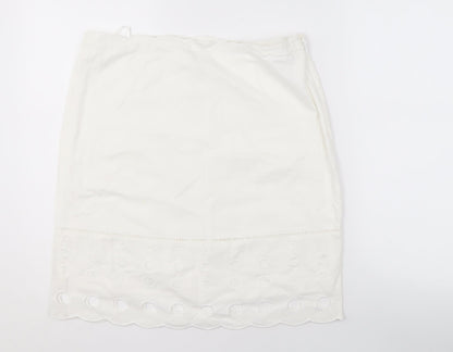 Marks and Spencer Women's White Knee Length Skirt