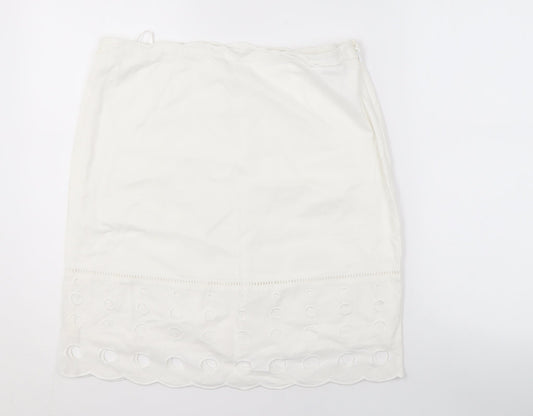 Marks and Spencer Women's White Knee Length Skirt