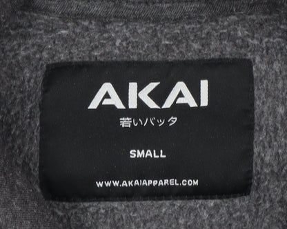 AKAI Men's Grey Hoodie, Size S, Pullover, Logo Design