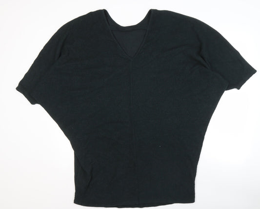 Apricot Women's Black V-Neck Casual Jumper Size 8