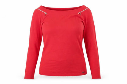 JOHN Women's Red Long Sleeve Blouse, Size L