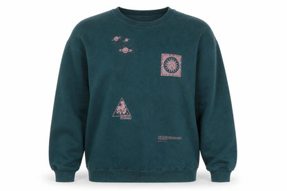 Front view of Pacific Republic Green Graphic Sweatshirt unisex s