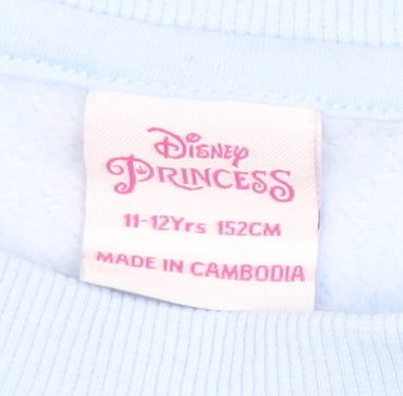 Disney Girls Blue Hoodie 11-12 Years Princess Pullover