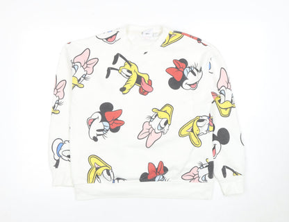 Womens UK Size XS Disney White Pullover Sweatshirt