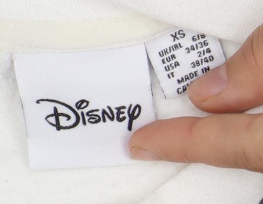 Womens UK Size XS Disney White Pullover Sweatshirt