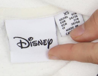 Womens UK Size XS Disney White Pullover Sweatshirt