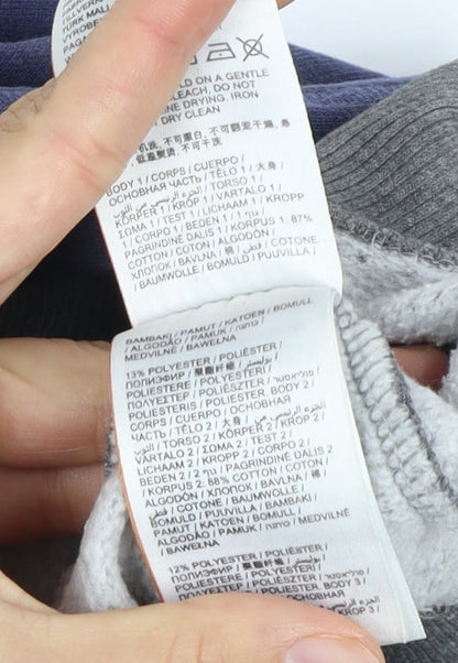 Superdry Women's Grey Pink Blue Pullover Hoodie, Size 12