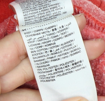 Superdry Women's Red Pullover Hoodie Size S, Logo, Fleece