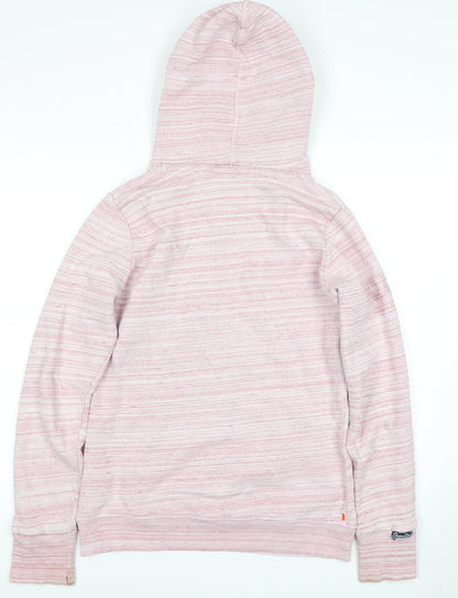 Superdry Women's Pink Striped Knit Hoodie M