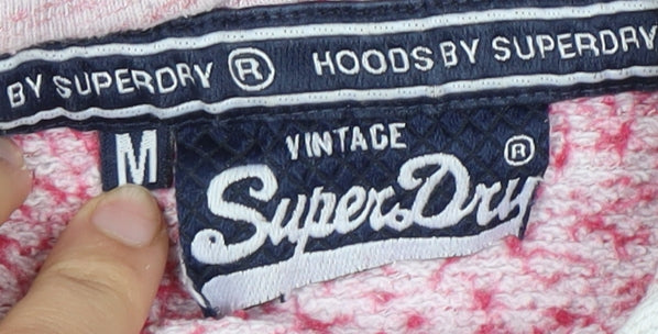 Superdry Women's Pink Striped Knit Hoodie M