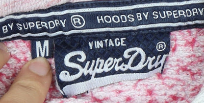 Superdry Women's Pink Striped Knit Hoodie M