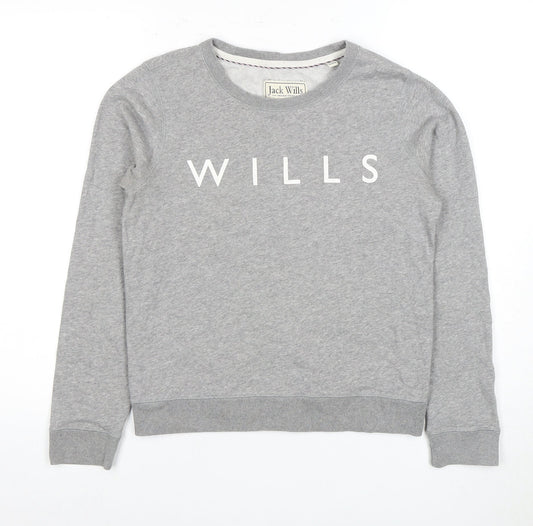 Womens UK Size 8 Jack Wills Grey Pullover Sweatshirt