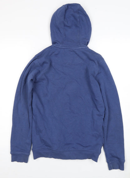 Jack Wills Boys Blue Hoodie, Logo, 12-13 Years, 1/2 Zip, Hooded