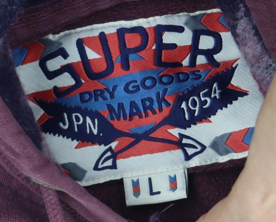 Unisex Adults UK Size L Superdry Purple Pullover Hoodie