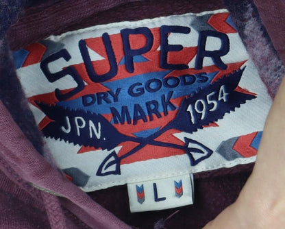 Unisex Adults UK Size L Superdry Purple Pullover Hoodie
