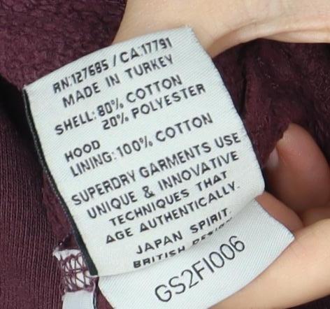 Unisex Adults UK Size L Superdry Purple Pullover Hoodie