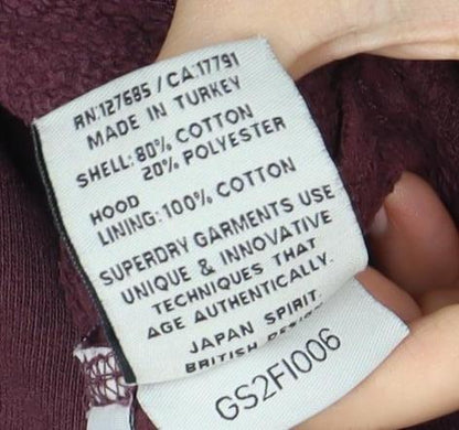 Unisex Adults UK Size L Superdry Purple Pullover Hoodie