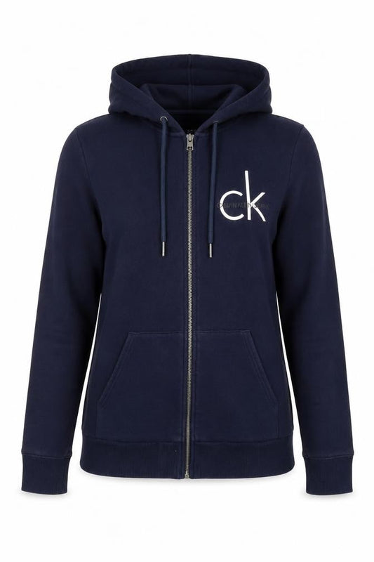 Womens UK Size XS Calvin Klein Jeans Blue Full Zip Hoodie